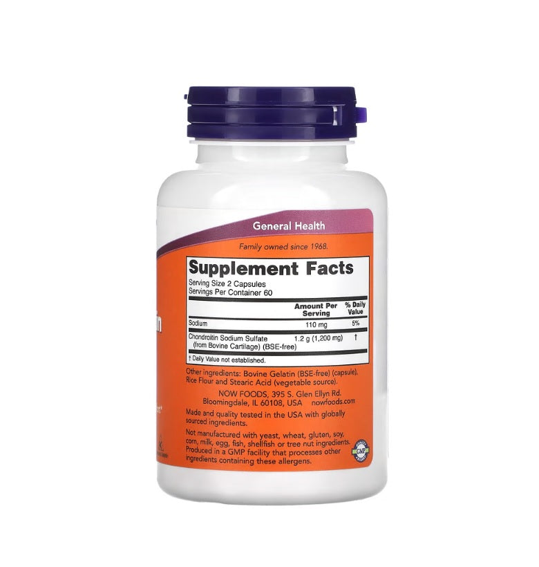 Chondroitin Sulfate, 600mg - 120 caps - Now Foods