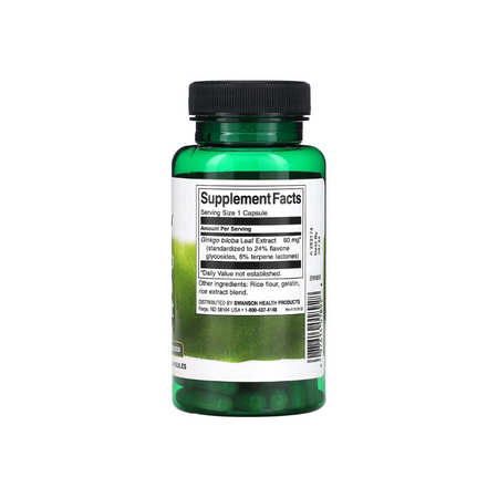 Ginkgo Biloba Extract 24%, 60mg - 120 caps - Swanson