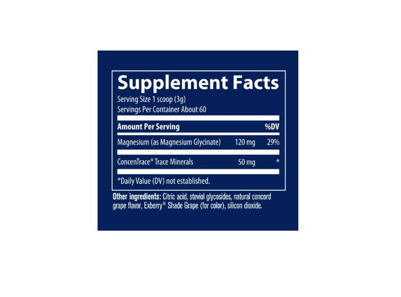 Magnesium Glycinate Powder, Grape - 180 grams - Trace Minerals