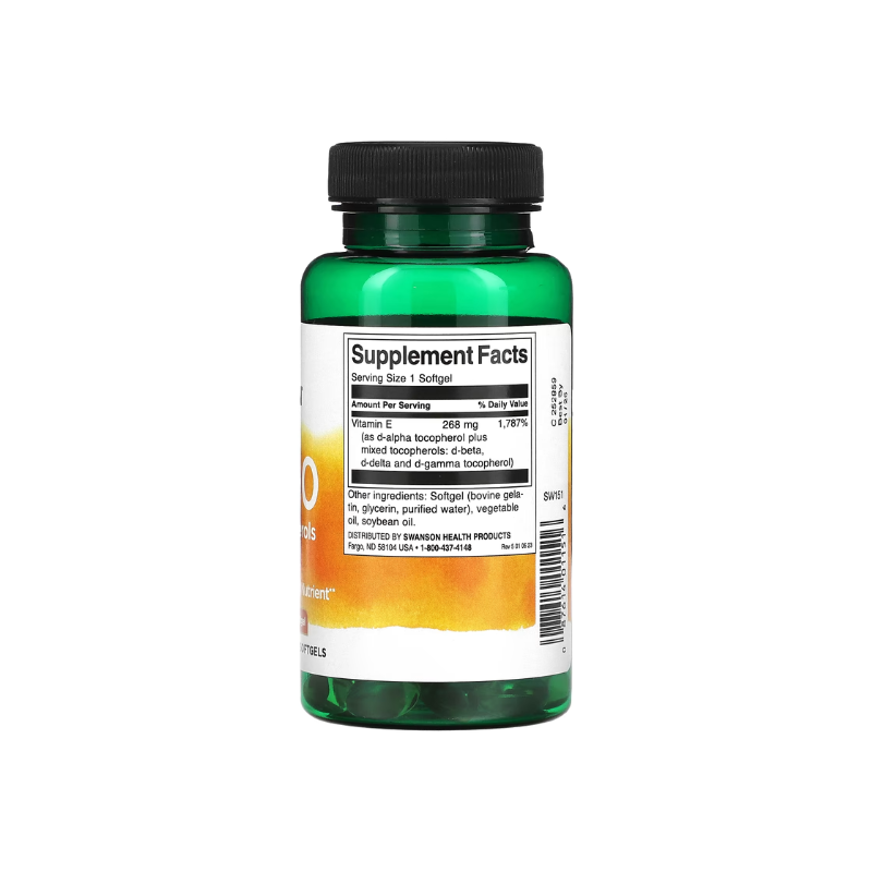 Vitamin E Mixed Tocopherols, 400 IU - 100 softgels - Swanson