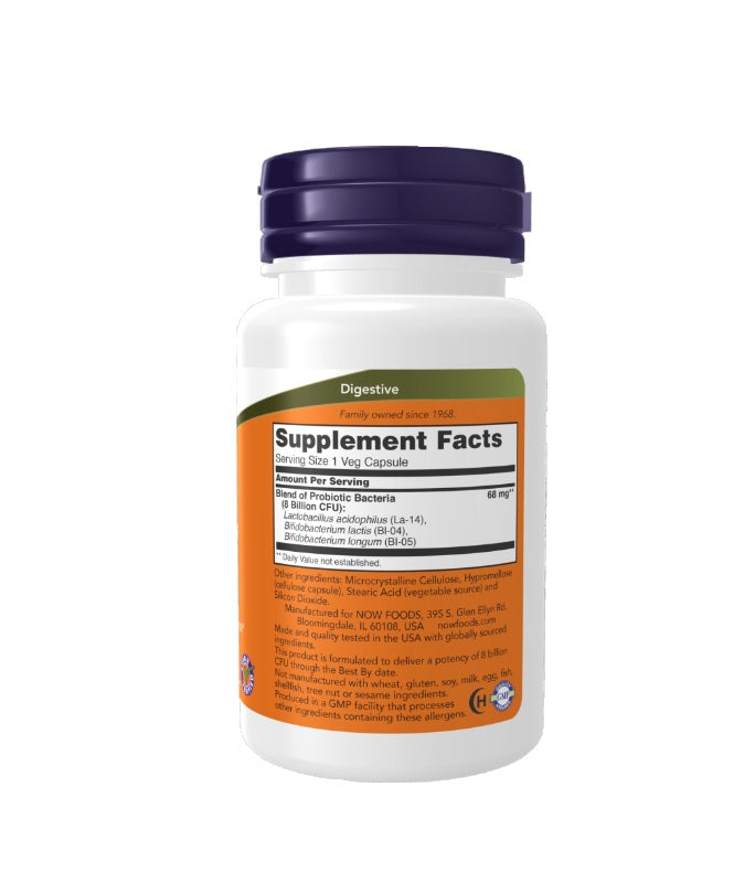 8 Billion Acidophilus &amp; Bifidus - 60 vcaps - NOW Foods