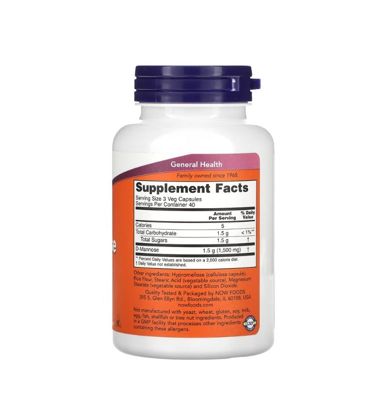 D-Mannose, 500mg - 120 vcaps - Now Foods