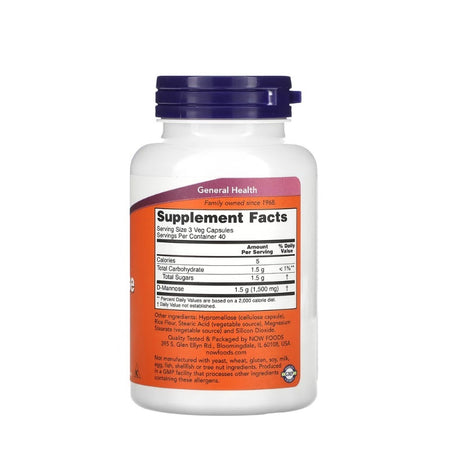 D-Mannose, 500mg - 120 vcaps - Now Foods