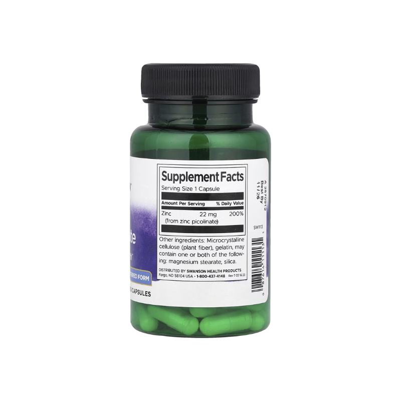 Zinc Picolinate Body Preferred Form, 22mg - 60 caps - Swanson