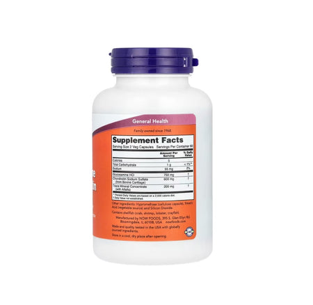 Glucosamine &amp; Chondroitin with Trace Mineral Concentrate - 120 caps - NOW Foods