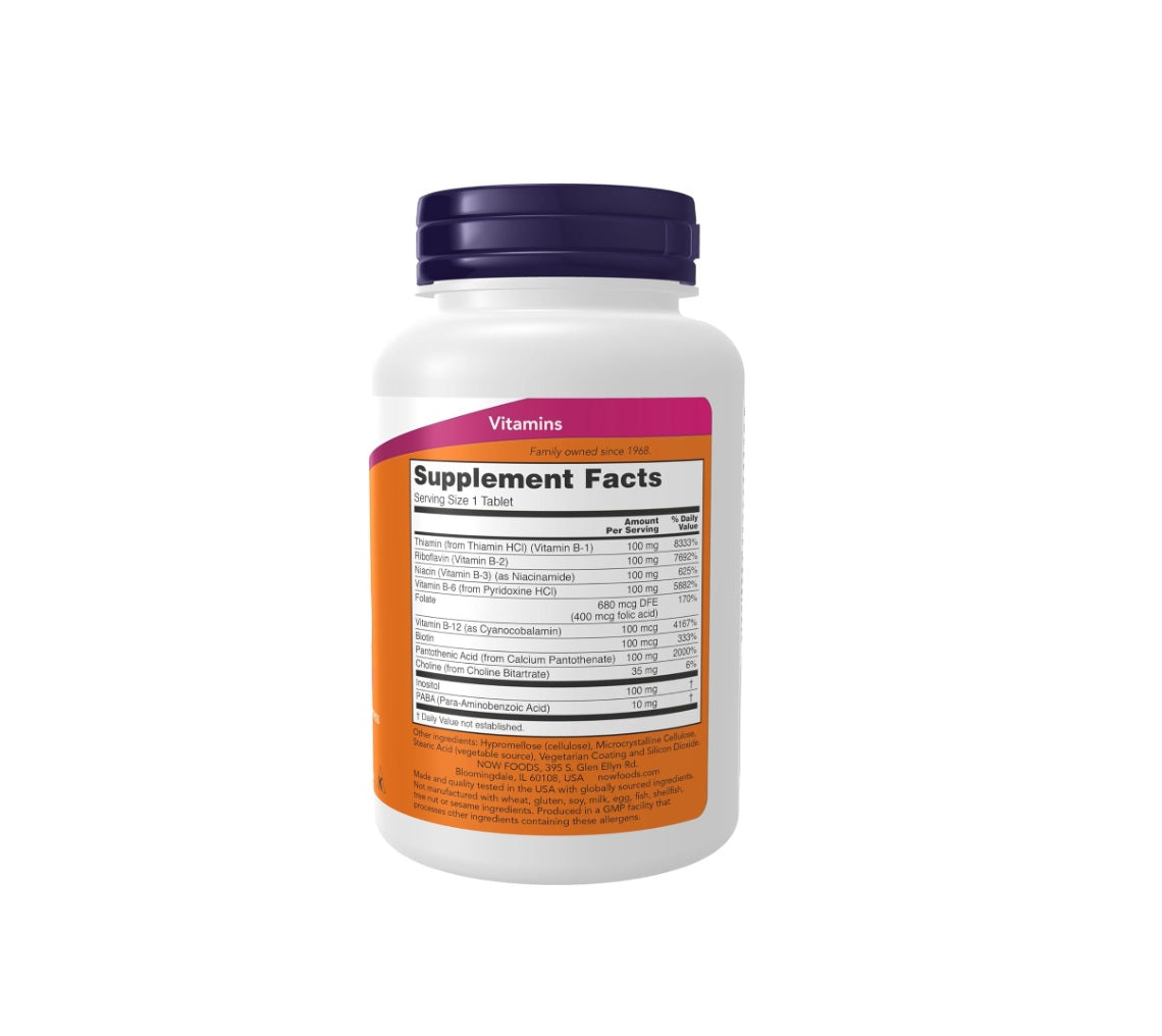 Vitamin B-100 Sustained Release - 100 tablets - NOW Foods