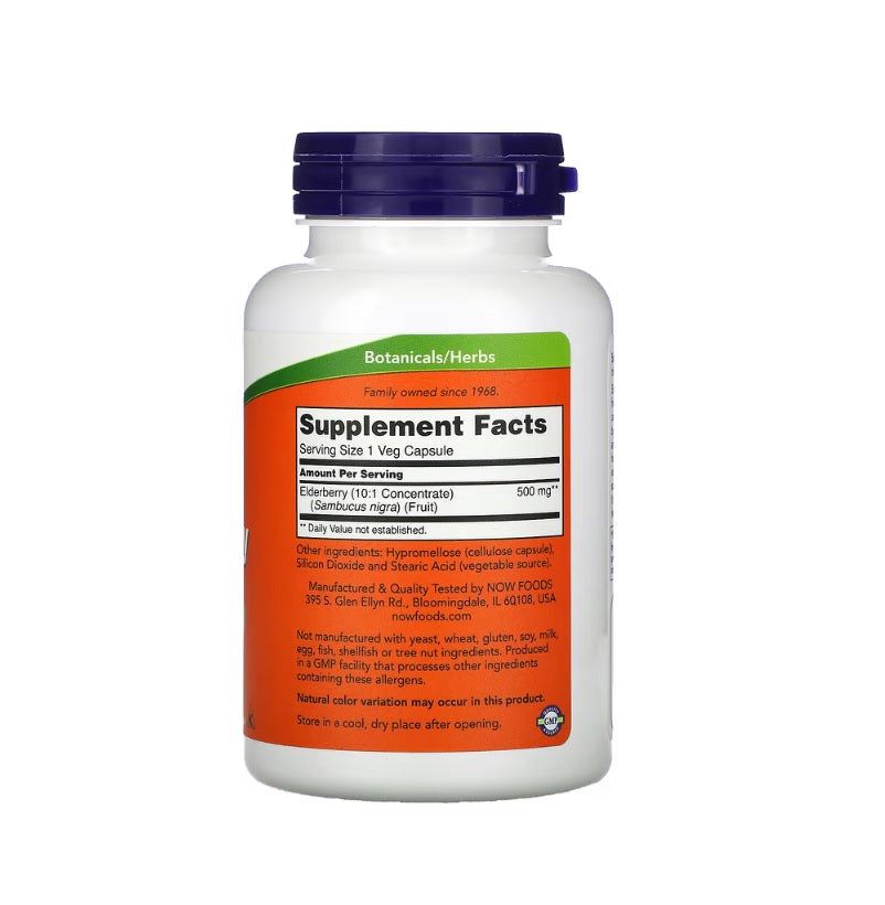 Elderberry, 500mg - 120 vcaps - Now Foods