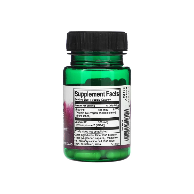 Vitamins D3 &amp; K2 - 60 vcaps - Swanson