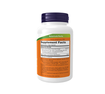 Turmeric Curcumin with BioPerine - 90 vcaps - NOW Foods