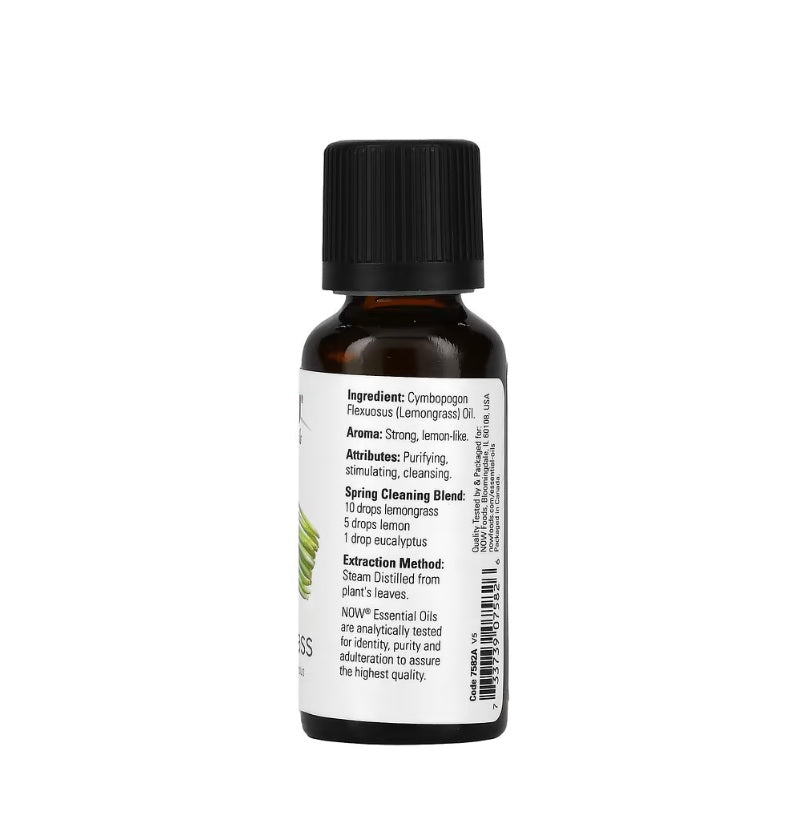 Essential Oil, Lemongrass Oil - 30 ml. Now Foods