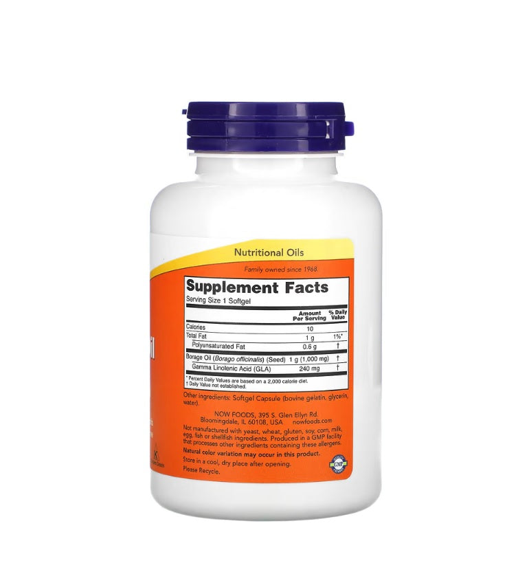 Borage Oil, 1000mg - 120 softgels - NOW Foods