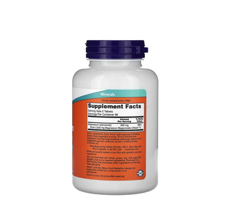 Magnesium Glycinate - 180 tablets - Now Foods