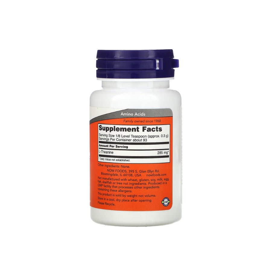 L-Theanine, Pure Powder - 28 grams - NOW Foods