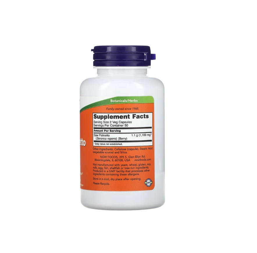 Saw Palmetto Berries, 550mg - 100 vcaps - NOW Foods