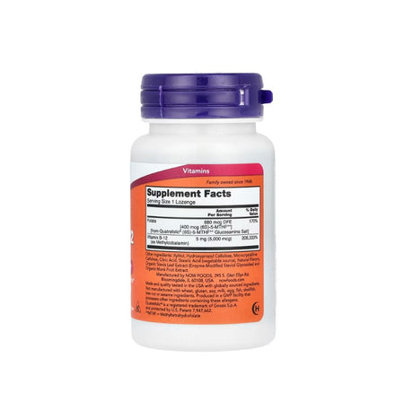 Methyl B-12 with Folic Acid, 5000mcg - 120 lozenges - NOW Foods