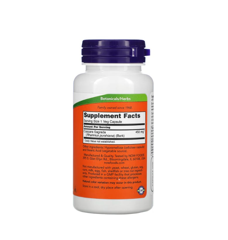 Cascara Sagrada, 450mg - 100 vcaps - Now Foods