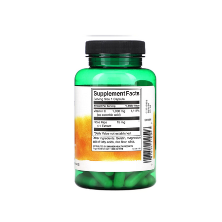 Vitamin C with Rose Hips Extract, 1000mg - 90 caps - Swanson