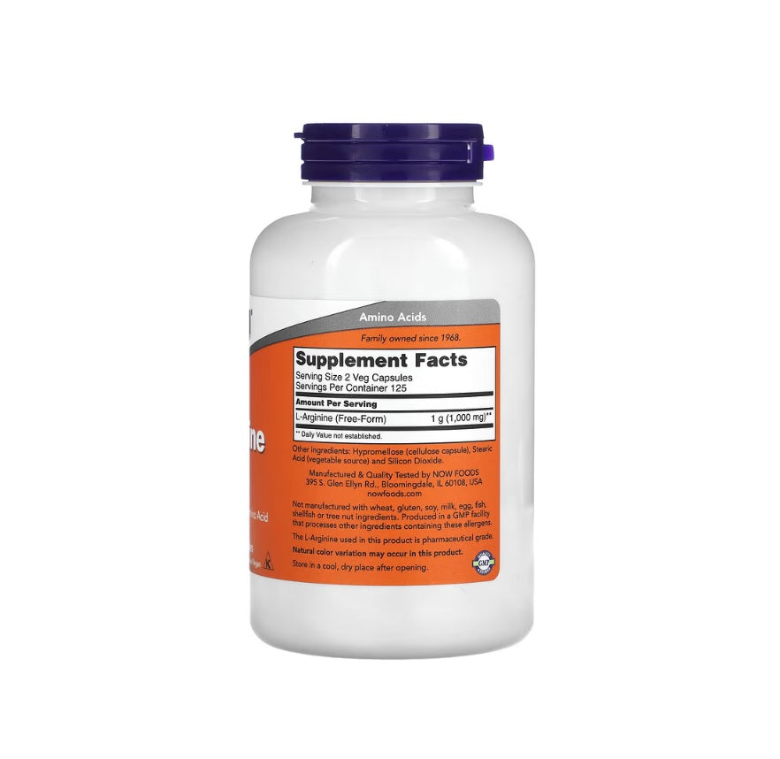 L-Arginine, 500mg - 250 caps - NOW Foods