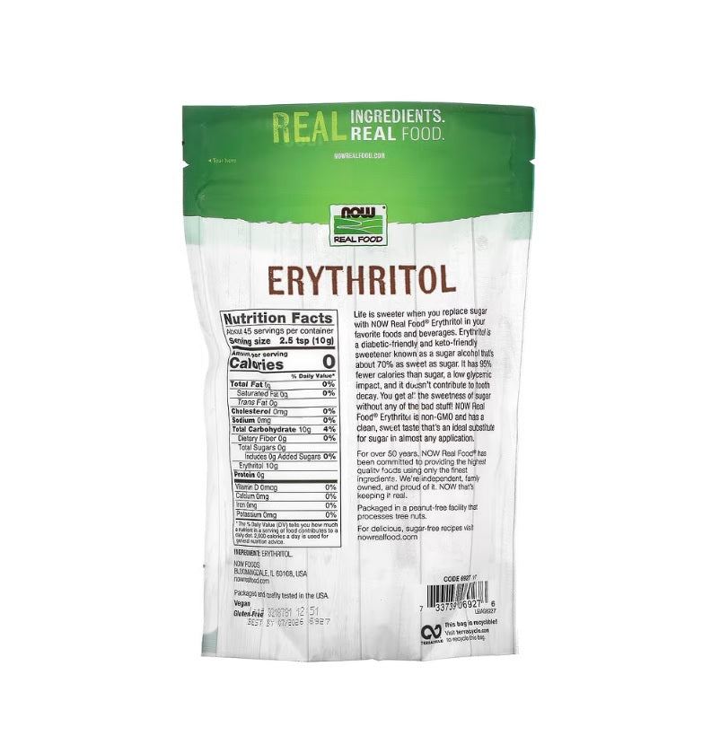 Erythritol, Pure - 454 grams - Now Foods