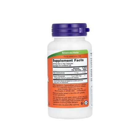 Fenugreek, 500mg - 100 vcaps&nbsp;- NOW Foods