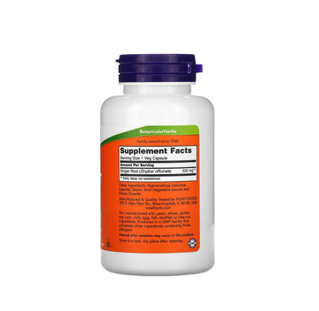 Ginger Root, 550mg - 100 vcaps&nbsp;- NOW Foods