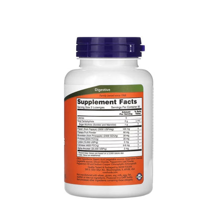 Papaya Enzyme, Chewable - 180 lozenges - NOW Foods