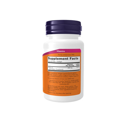 Vitamin E-400 - Natural (Mixed Tocopherols) - 50 softgels - NOW Foods