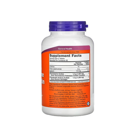 Glucosamine &amp; Chondroitin Extra Strength - 120 tablets - NOW Foods