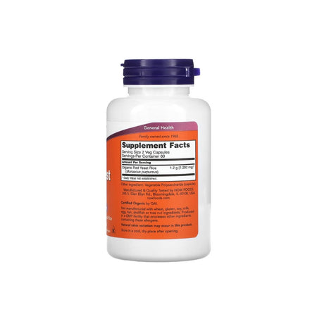 Red Yeast Rice, 600mg - 120 vcaps - NOW Foods