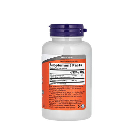 NAC with Selenium &amp; Molybdenum, 600mg - 100 vcaps - NOW Foods