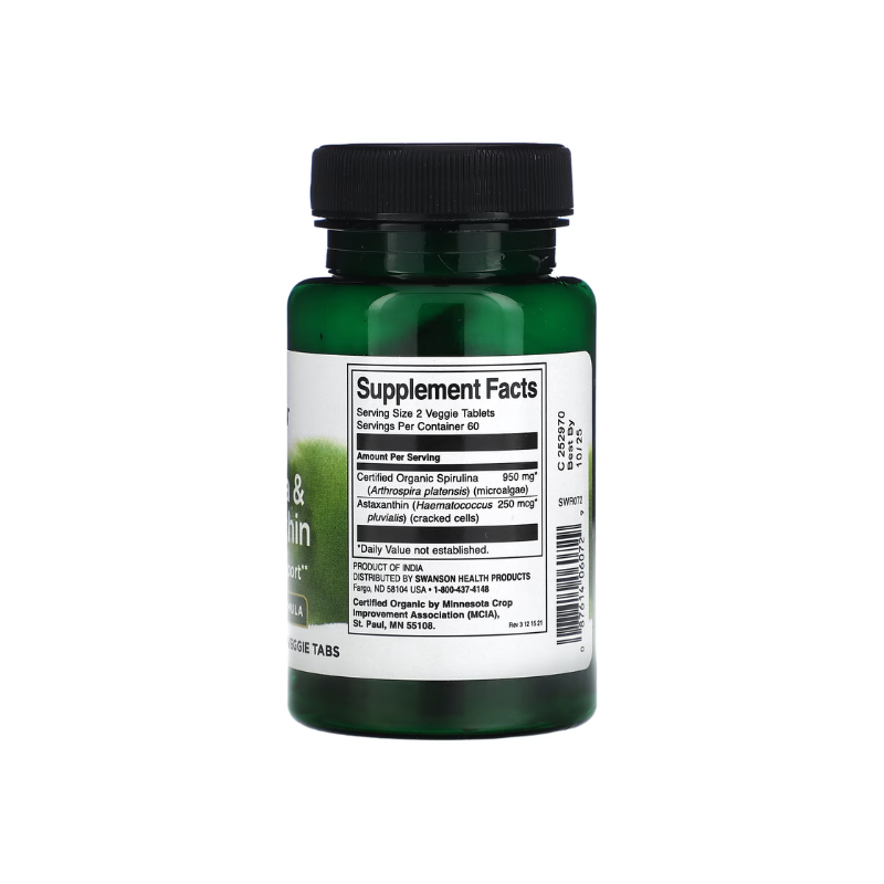 Spirulina & Astaxanthin, Organic - 120 veggie tabs