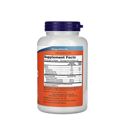 Omega-3 Molecularly Distilled - 200 softgels - NOW Foods