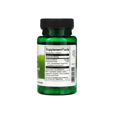 Indole-3-Carbinol with Resveratrol, 200mg - 60 caps - swanson