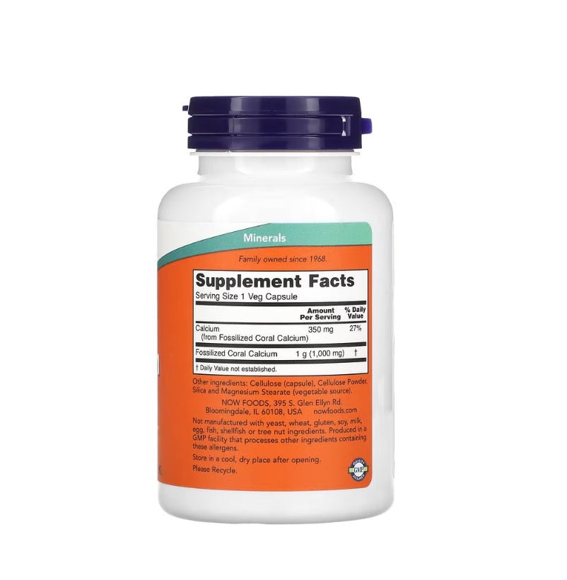 Coral Calcium, 1000mg - 100 vcaps - Now Foods