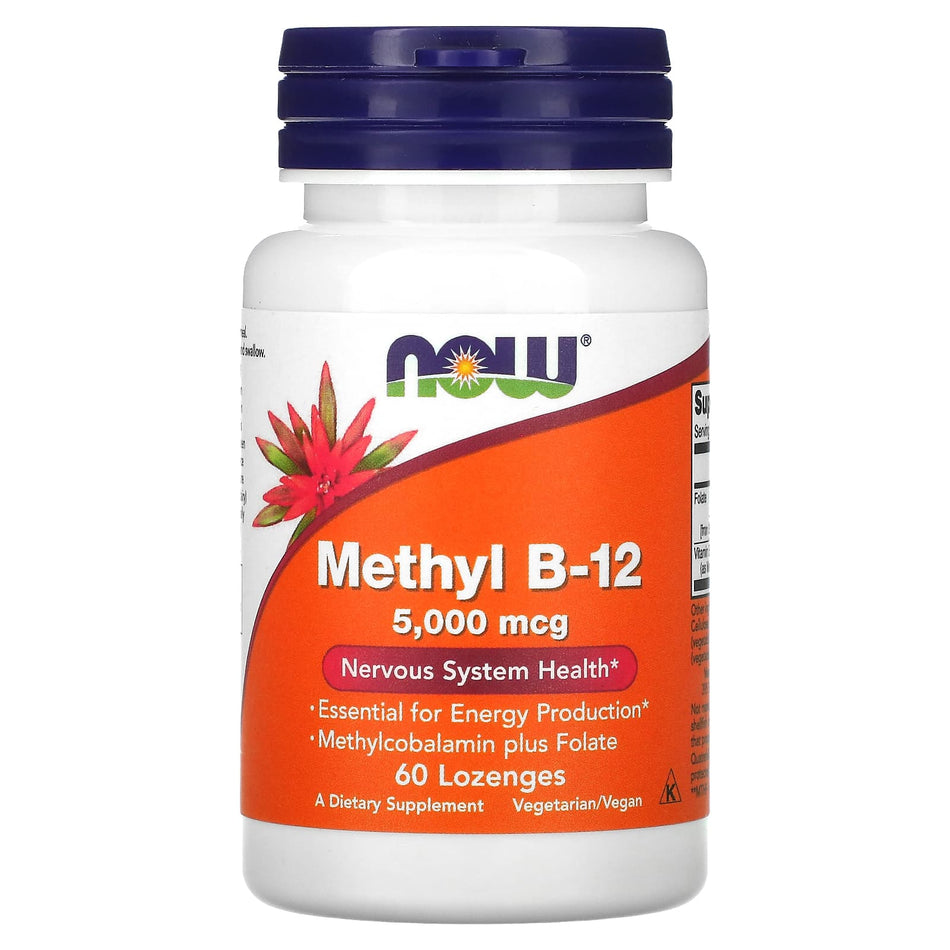 Metil B-12 con ácido fólico, 5000 mcg - 60 pastillas