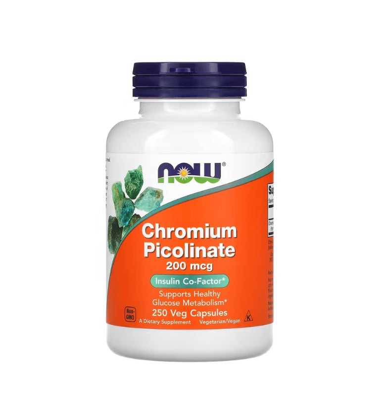 Chromium Picolinate, 200mcg - 250 vcaps - Now Foods