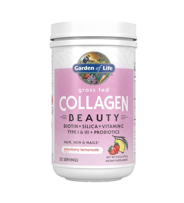 Grass Fed Collagen Beauty, Strawberry Lemonade - 270 grams - Garden of Life