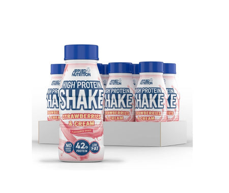 High Protein Shake, Strawberries &amp; Cream - 8 x 500 ml. - Applied Nutrition