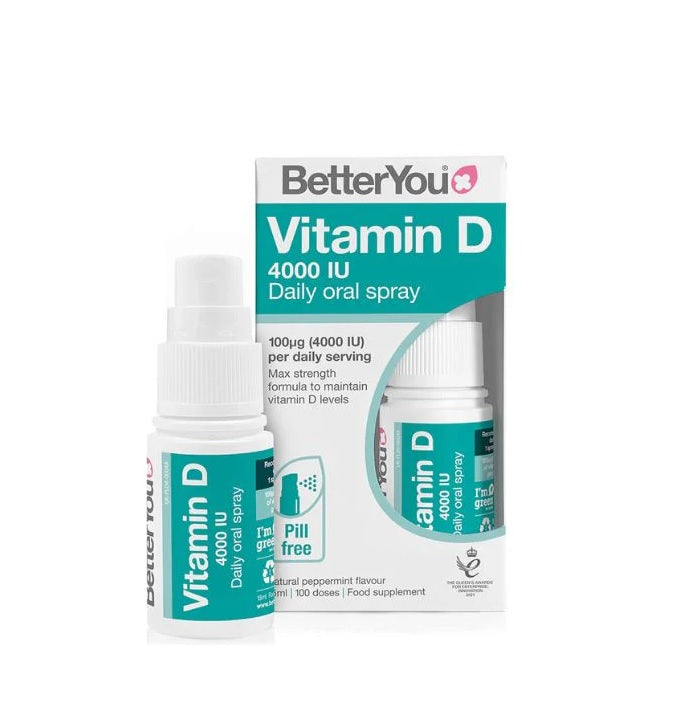 DLux 4000 Daily Vitamin D Oral Spray, Natural Peppermint - 15 ml. - BetterYou