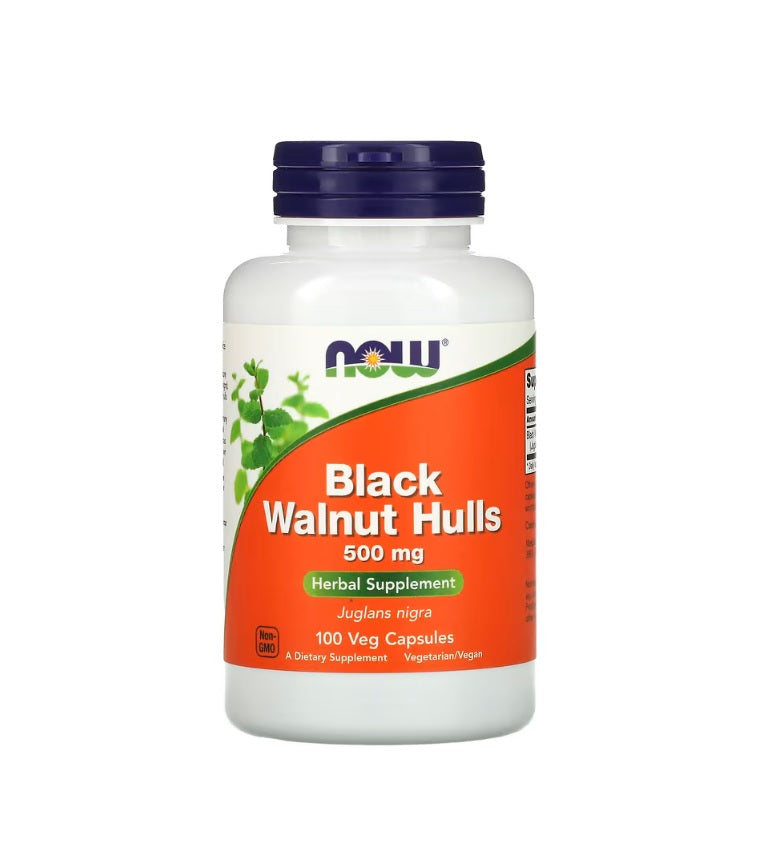 Black Walnut Hulls, 500mg - 100 caps - NOW Foods