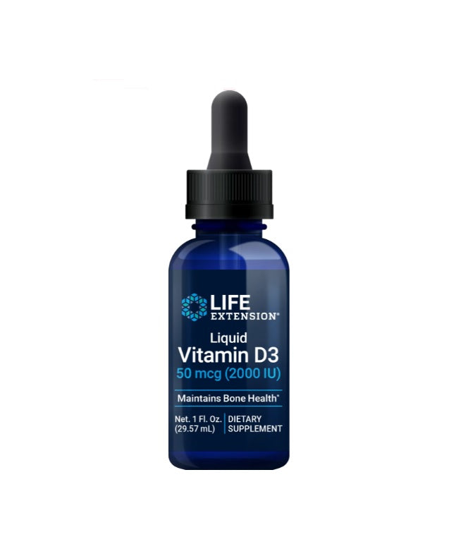 Liquid Vitamin D3, 50mcg 29 ml. Life Extension