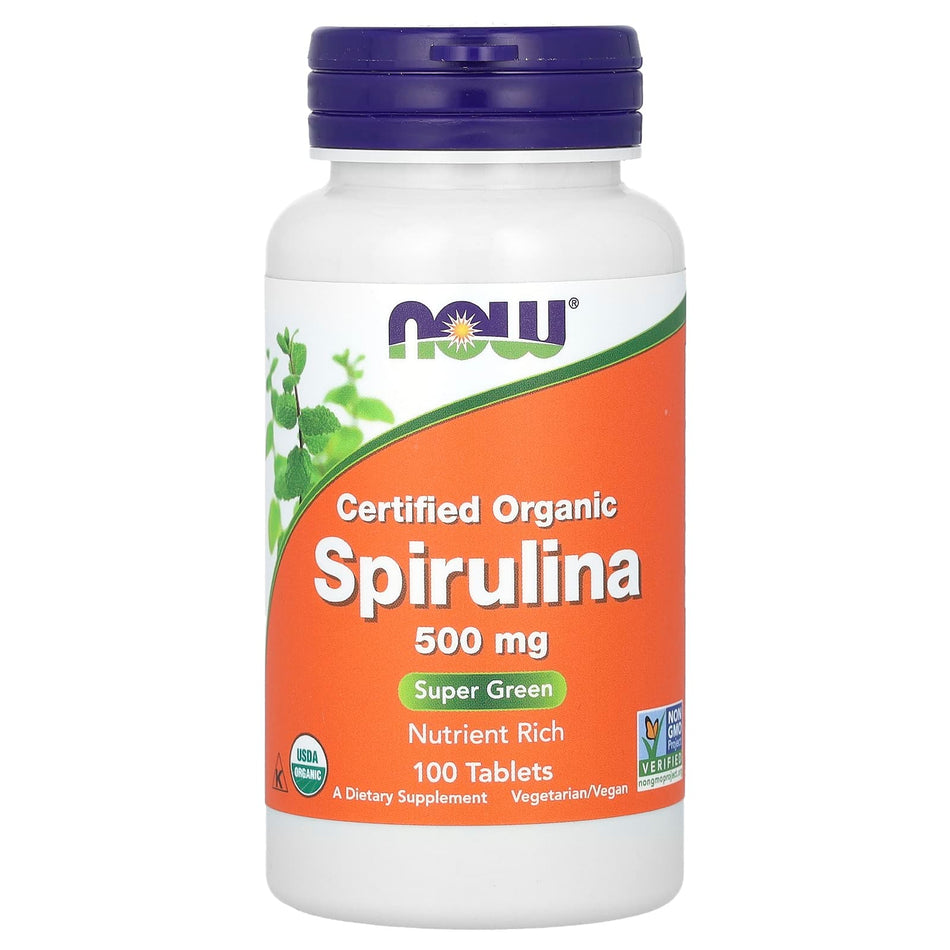 Espirulina Orgánica, 500mg - 100 comprimidos