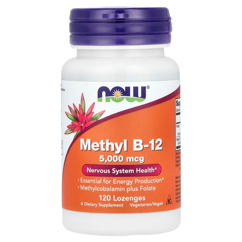 Metil B-12 con ácido fólico, 5000 mcg - 120 pastillas