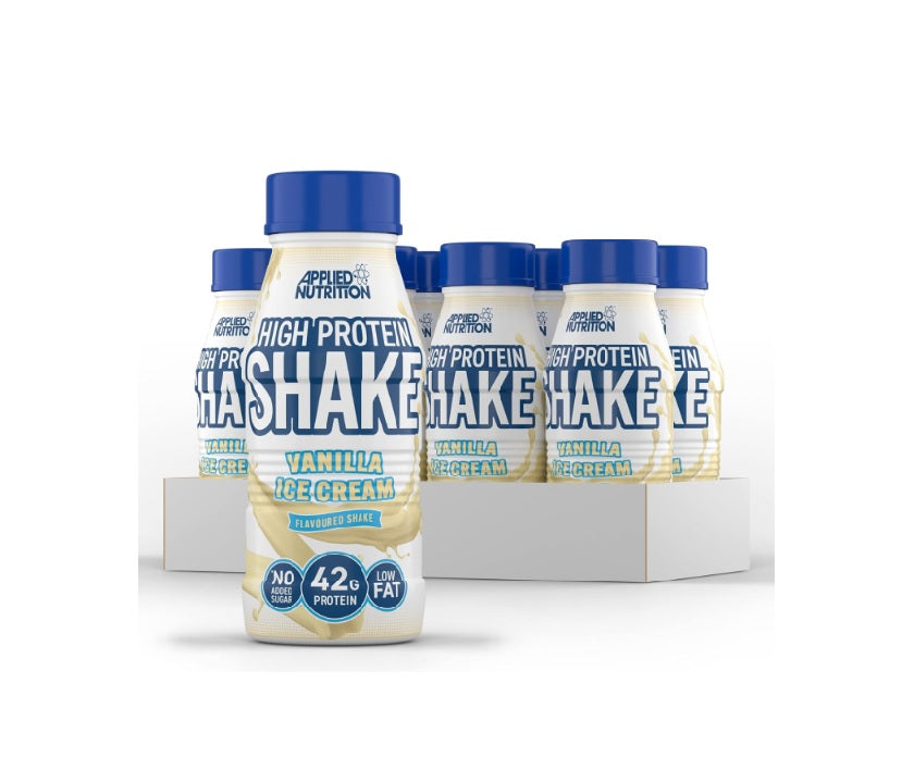 High Protein Shake, Vanilla Ice Cream - 8 x 500 ml. - Applied Nutrition