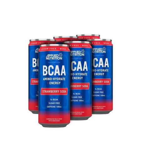 BCAA Amino-Hydrate + Energy Cans, Strawberry Soda - 24 x 330 ml. - Applied Nutrition