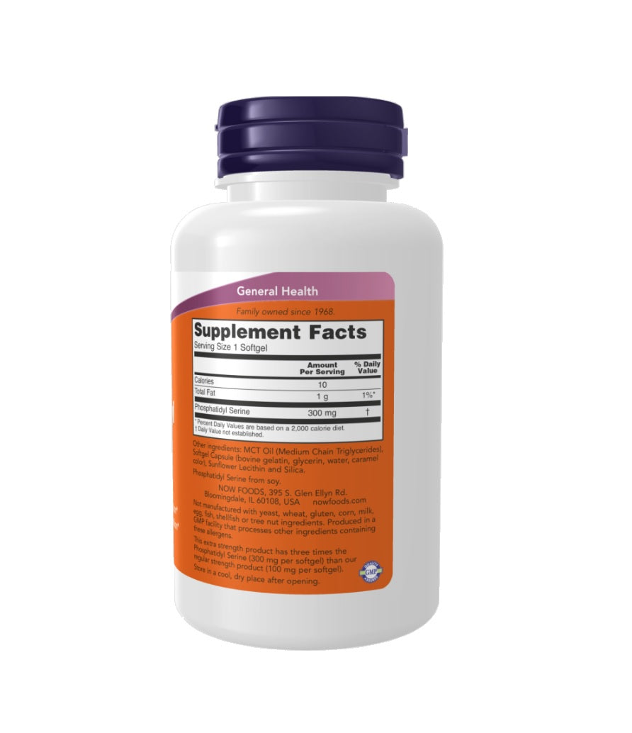 Phosphatidyl Serine, 300mg Extra Strength - 50 softgels - NOW Foods