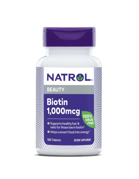 Biotin, 1000mcg - 100 tablets - Natrol