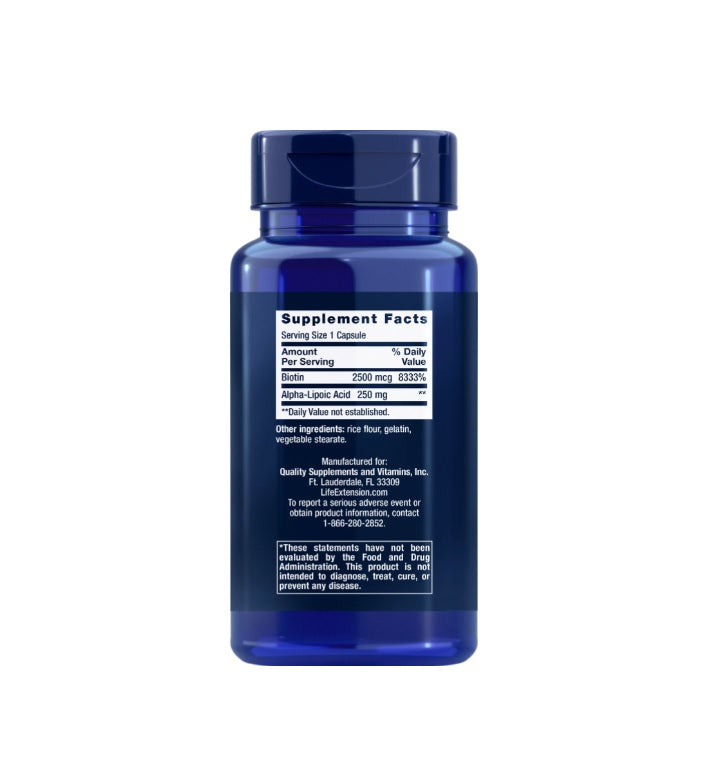 Alpha-Lipoic Acid with Biotin - 60 caps - Life Extension