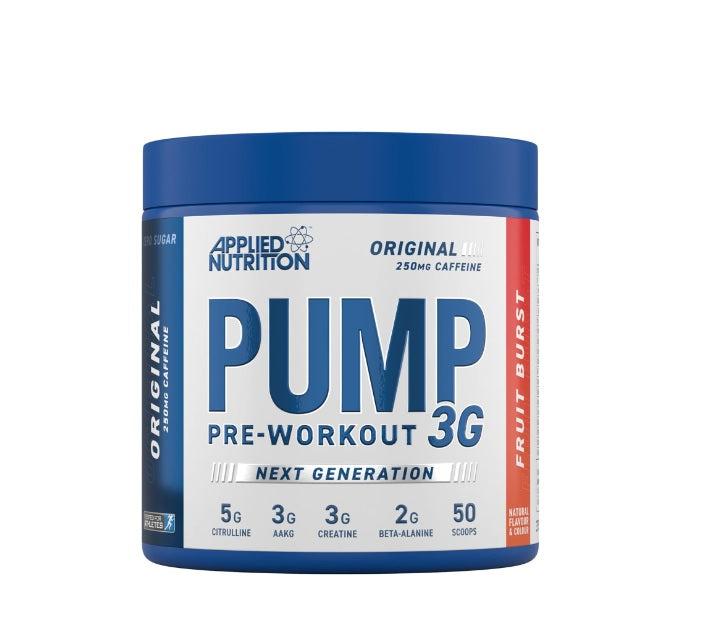 Pump 3G Pre-Workout (Zero Stimulant), Fruit Burst - 375 grams - Applied Nutrition