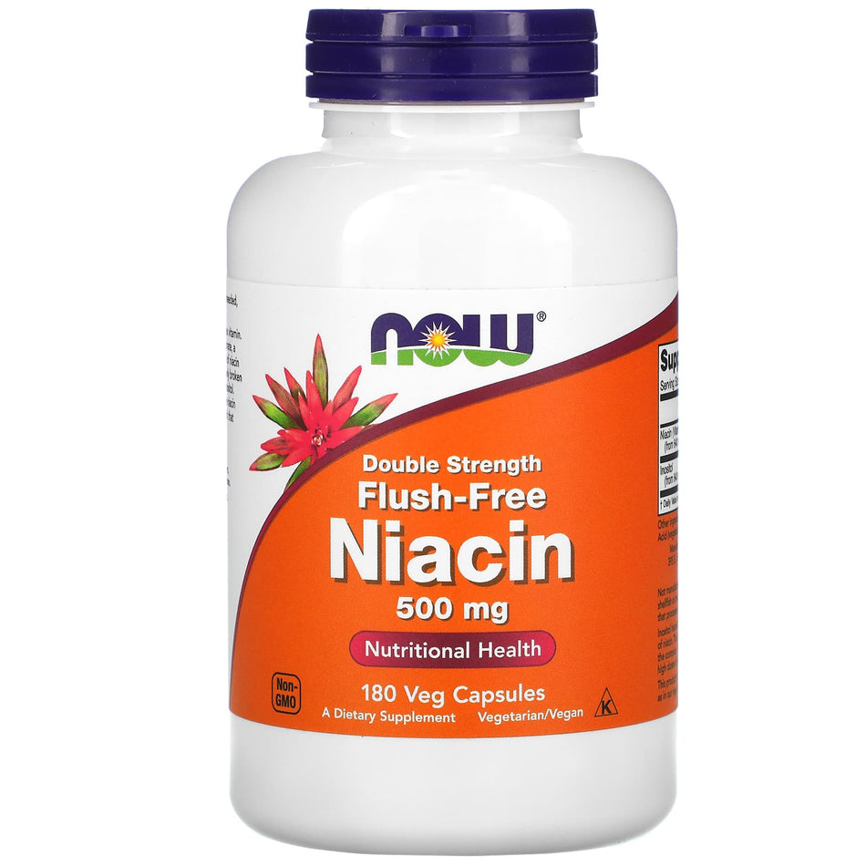 Niacina Flush-Free, 500 mg (doble concentración) - 180 cápsulas